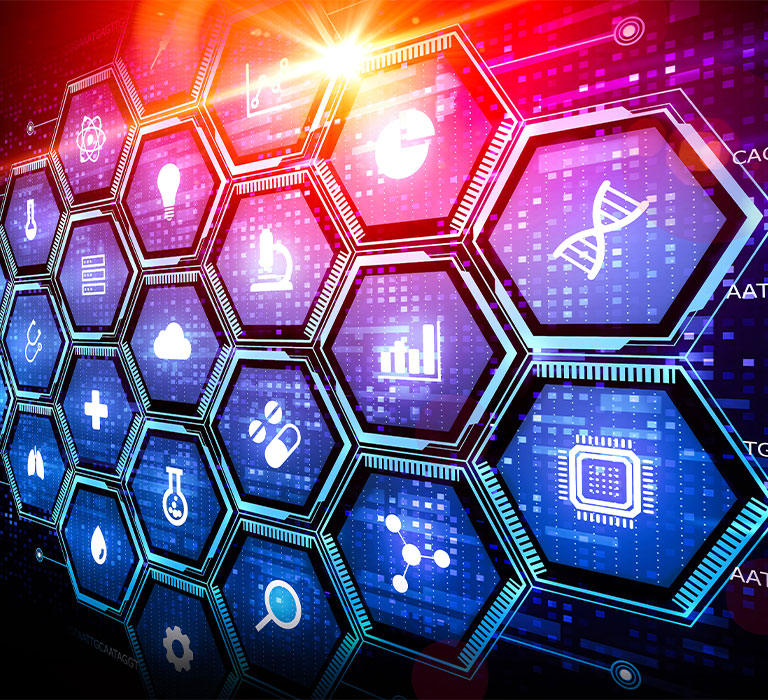 Conceptual Illustration of AI and Computer Science.