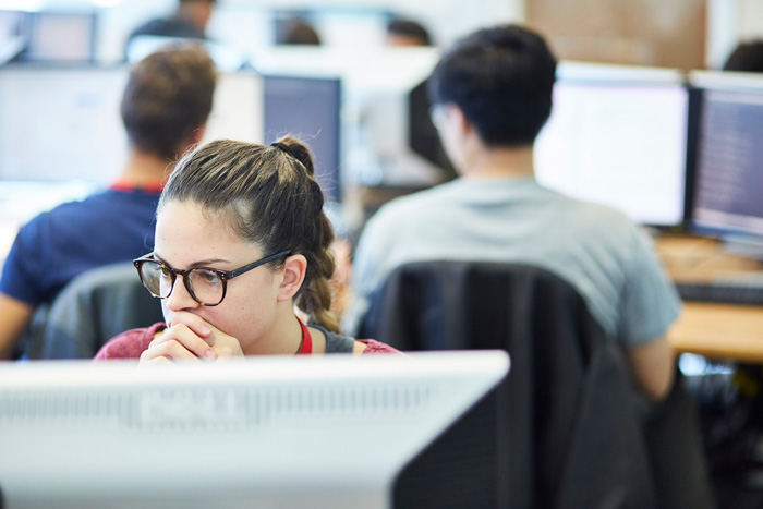 Students working in one of our computer suites