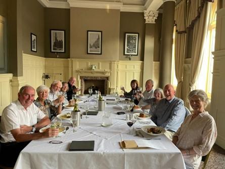 A group of graduates from the Industrial Chemistry class of 1967 at their reunion dinner.