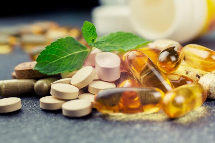 health supplement tablets in a pile