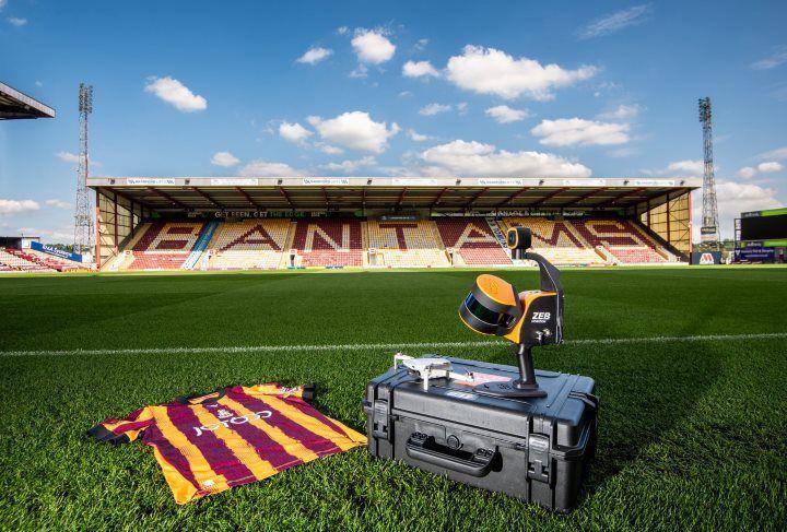 BCAFC Shirt laid out on pitch with 360 video camera.