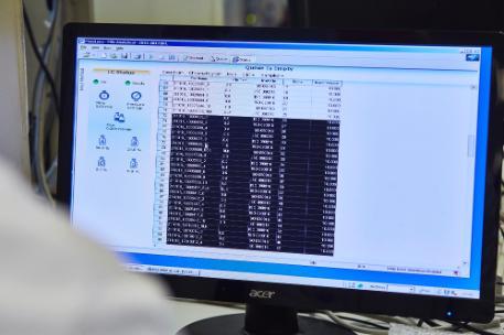 Laboratory HPLC analysis screen shot