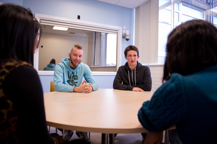 Psychology students in Oberservation room.