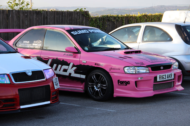 Pink car at Bradford Car Modifiers Club Meeting 2017. Taken by Yunis Alam