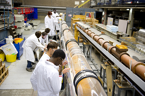 Students working in a Civil and Structural Engineering Lab