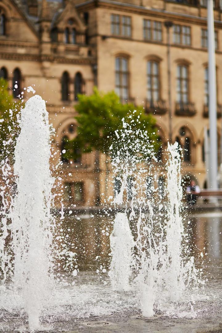 Centenary Square water fountains.