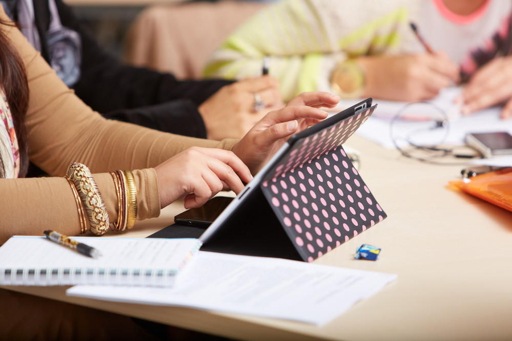 Student using a tablet