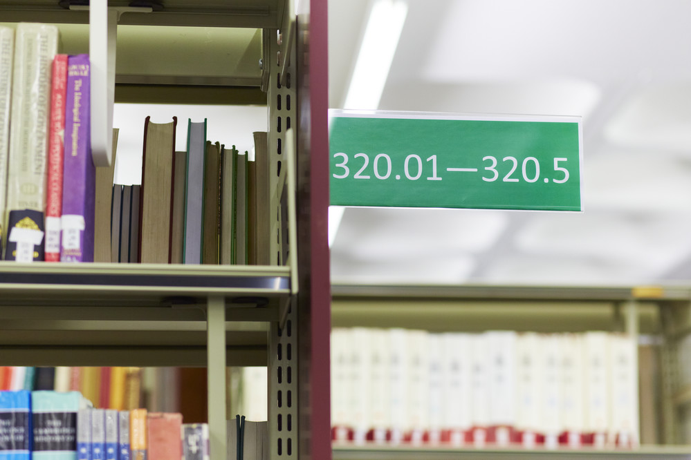 Shelves in the library