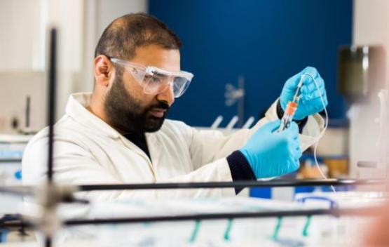 A student in a laboratory