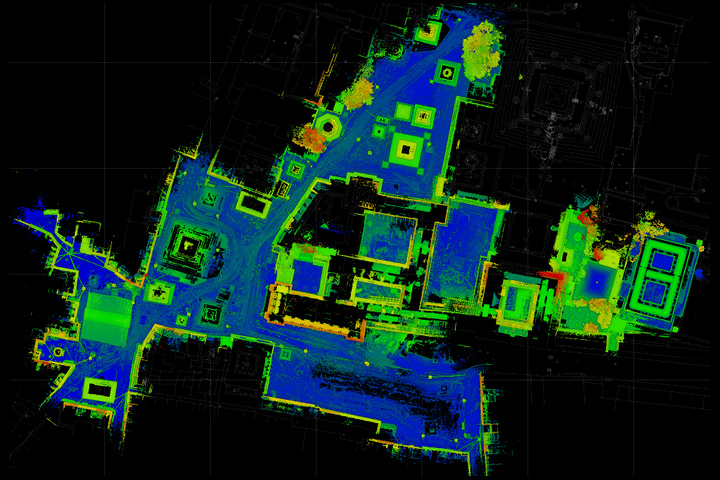 Overheard visualisation of Kathmandu Durbar Square