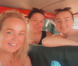 Jenna Wootton, Natalie Masterson and Mickaela James in Ghana