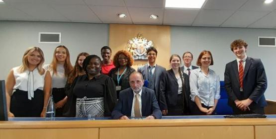 Group picture with Judge Rose and Professor Emeseh