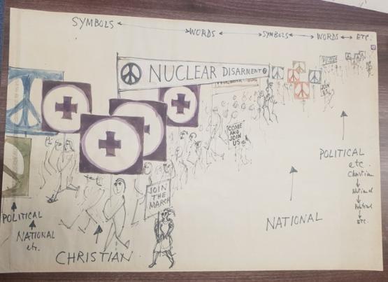 Original peace symbol sketches