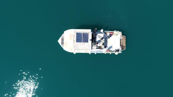 Birds eye view of a boat