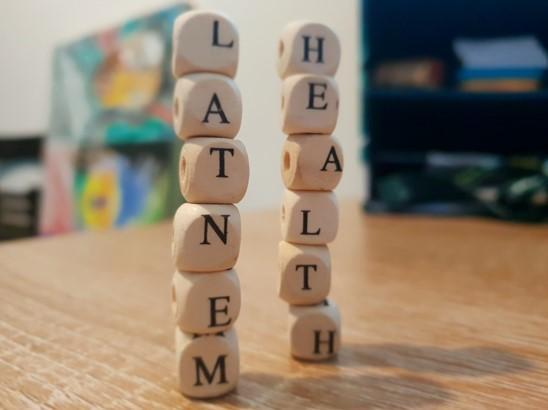 Lettered blocks spelling out the words mental health