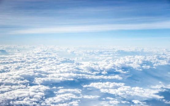 Image looking down on clouds from above