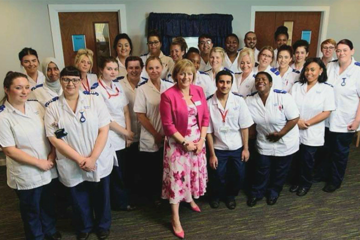 Bradford nursing students together in their uniforms