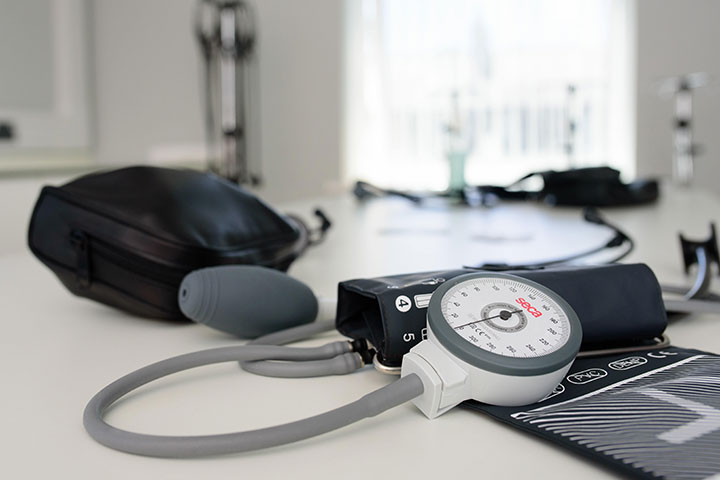 medical equipment on a white table