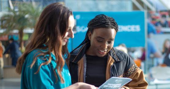 Student and ambassador at Open Day.