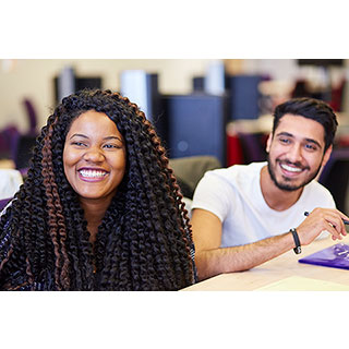 Two smiling students