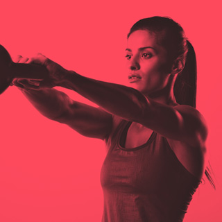 Person using a kettle bell.